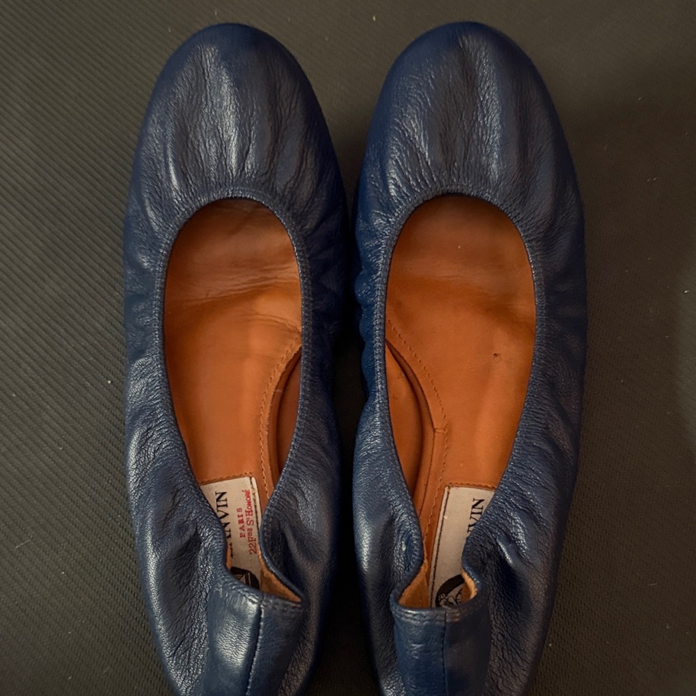 Lanvin Blue Leather Flats
